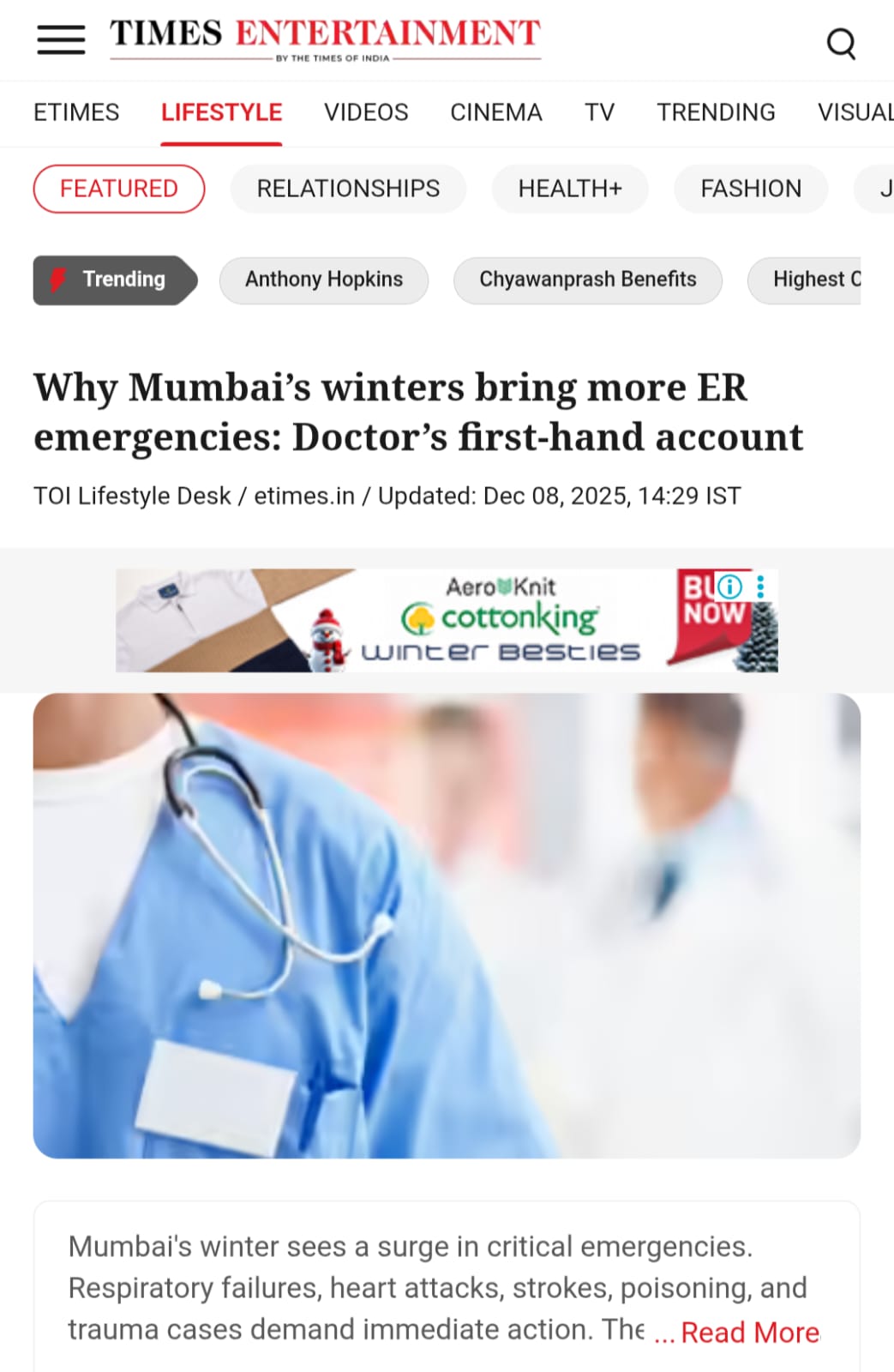 Why Mumbai’s winters bring more ER emergencies: Doctor’s first-hand account