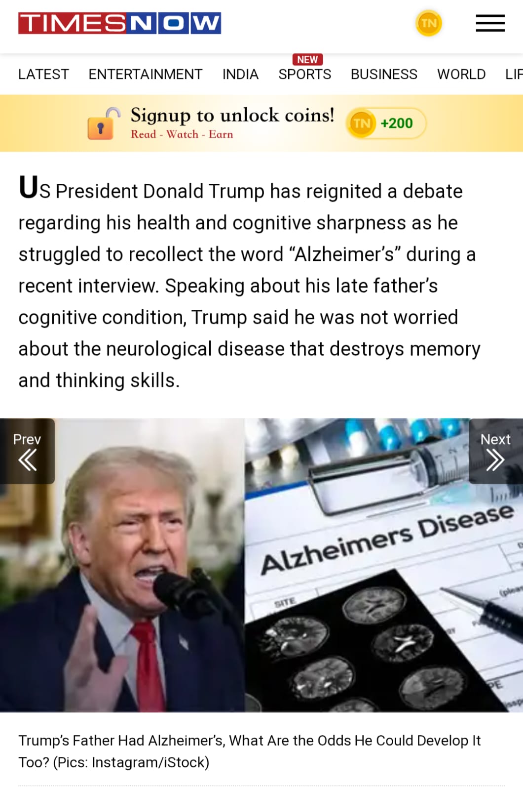 Donald Trump’s Father Had Alzheimer’s - What Are the Odds He Could Develop It Too?