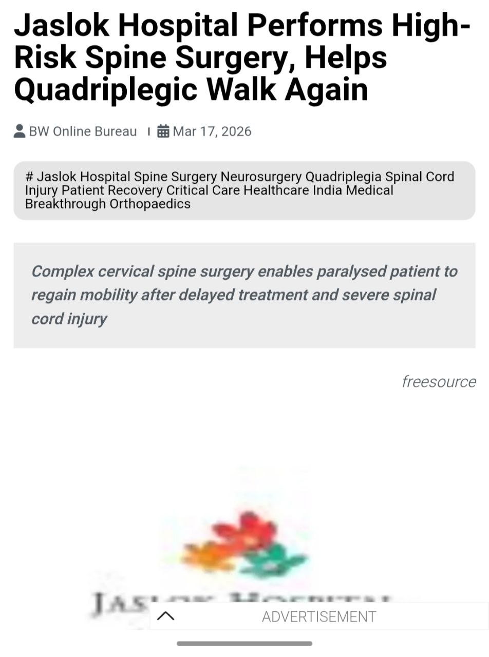 Jaslok Hospital Performs High-Risk Spine Surgery, Helps Quadriplegic Walk Again